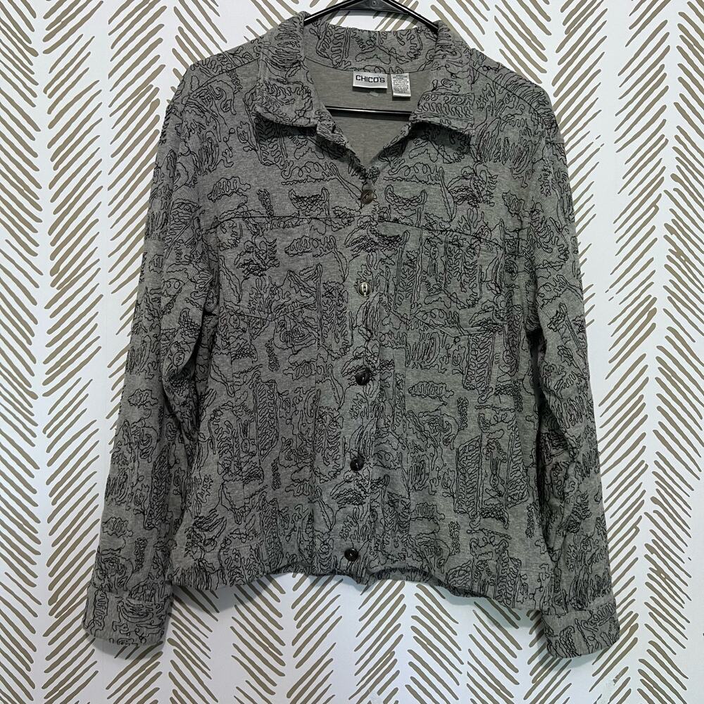 Chicos Jacket/Button Sweater Sz 2/LG